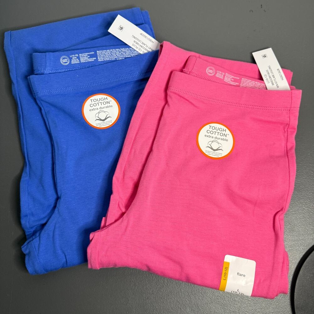 2 Wonder Nation Girls Knit Flare Leggings Size Large (10-12)